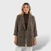 Abrigo Doble Botonadura Lana Elegante Mujer, abrigo de invierno | Moda Acosta