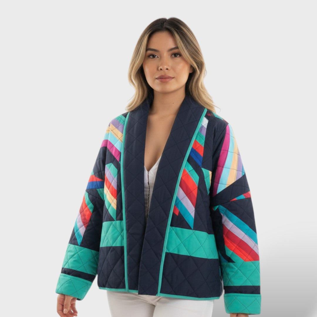 Abrigo Retro Mujer Patchwork, abrigo de invierno | Moda Acosta