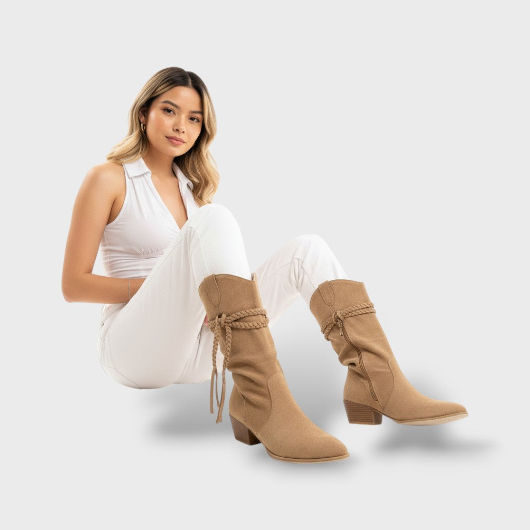 Botines Western Flecos Mujer, botas de moda, vista trasera | Moda Acosta