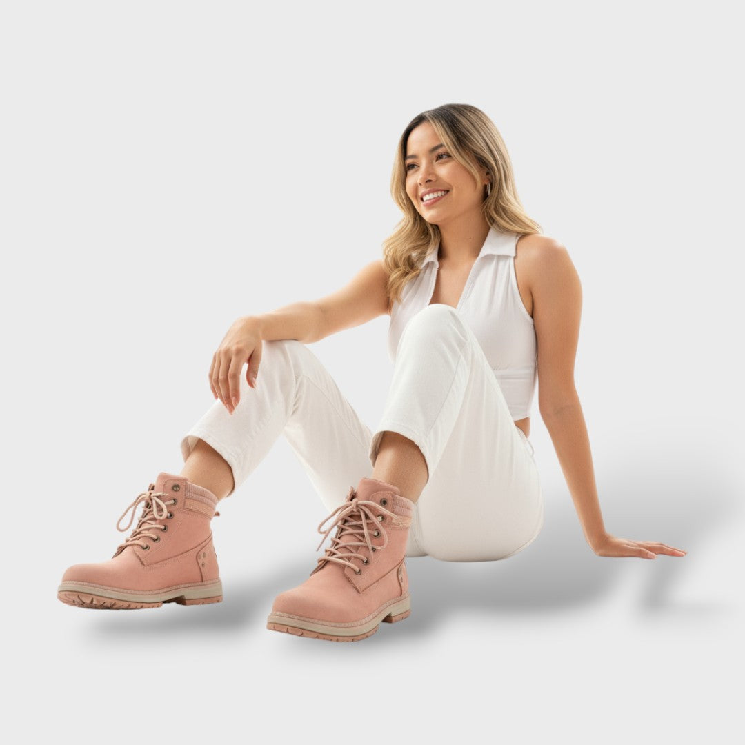 Botines de Nieve Mujer con Suela Gruesa y Forro Cálido, botas de moda, primer plano | Moda Acosta