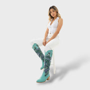 Botas Mujer Bordadas Tacón Cuadrado Elegantes, Tacones, look completo | Moda Acosta