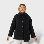 Abrigo Mujer Invierno Cuello Envolvente, abrigo de invierno, vista frontal | Moda Acosta