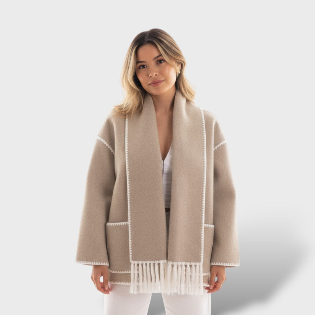 Abrigo Mujer Invierno Cuello Envolvente, abrigo de invierno, vista trasera | Moda Acosta