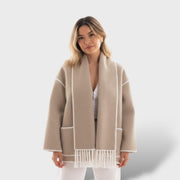 Abrigo Mujer Invierno Cuello Envolvente, abrigo de invierno, vista trasera | Moda Acosta