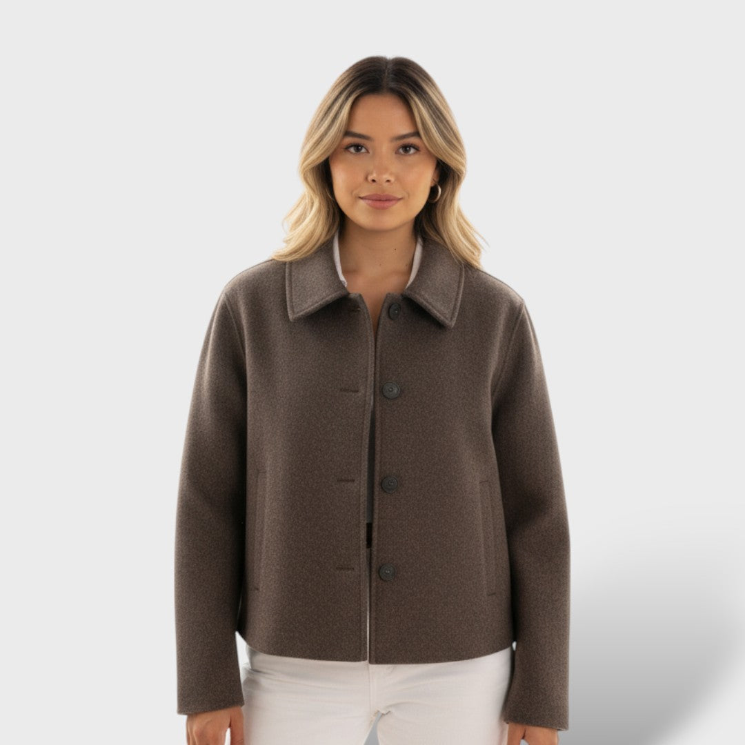 Abrigo de Lana con Solapa y Corte Holgado, abrigo de invierno | Moda Acosta