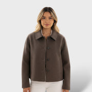 Abrigo de Lana con Solapa y Corte Holgado, abrigo de invierno | Moda Acosta