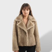 Abrigo de Pelo Sintético Mujer, abrigo de invierno, vista frontal | Moda Acosta