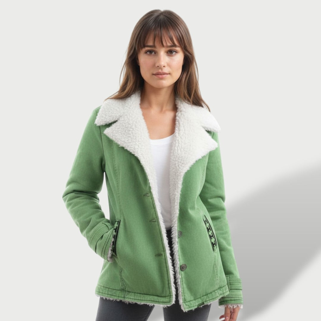 Abrigo Largo Mujer Invierno con Solapa Elegante, abrigo de invierno, vista lateral | Moda Acosta