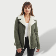 Abrigo Largo Mujer Invierno con Solapa Elegante, abrigo de invierno, detalle de tela | Moda Acosta