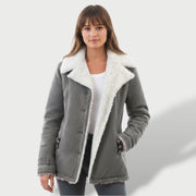 Abrigo Largo Mujer Invierno con Solapa Elegante, abrigo de invierno, vista trasera | Moda Acosta
