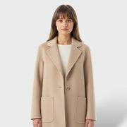 Abrigo de Lana Estilo Coreano Mujer, abrigo de invierno, detalle de tela | Moda Acosta
