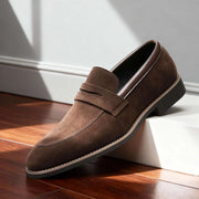 Elowen Soft Knit, mocasines de cuero, detalle de tela | Moda Acosta