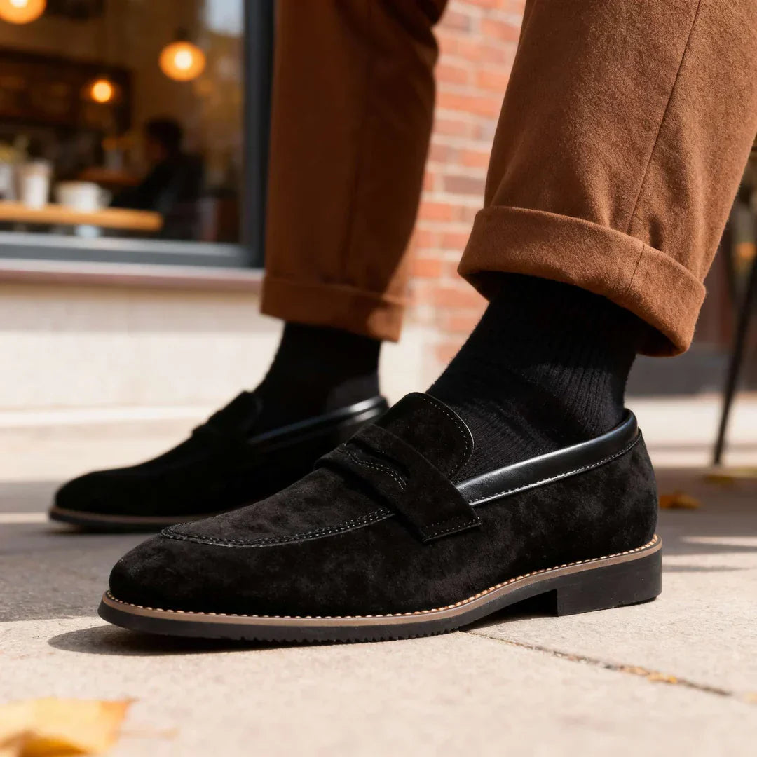 Elowen Soft Knit, mocasines de cuero, vista trasera | Moda Acosta