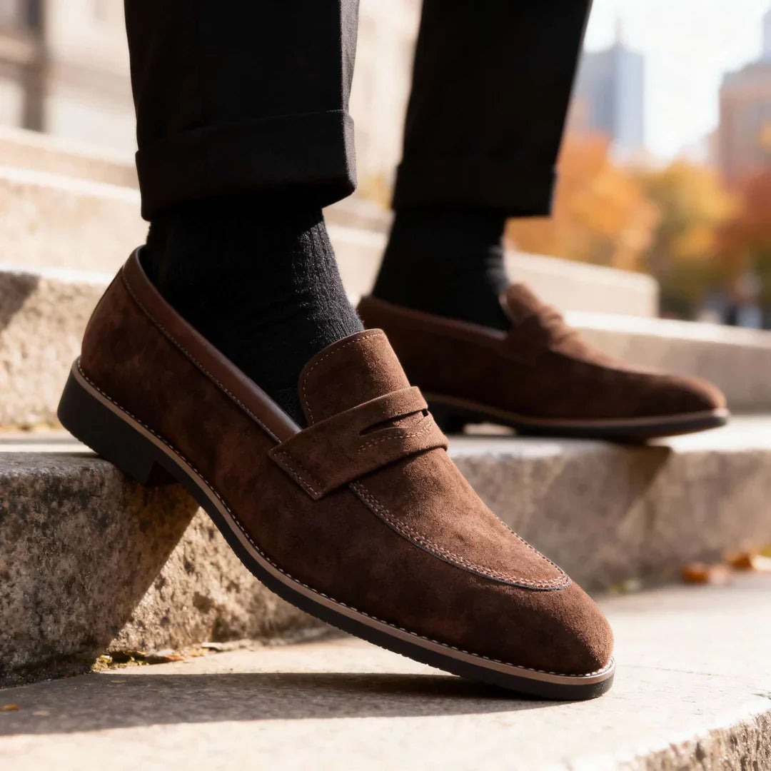 Elowen Soft Knit, mocasines de cuero, combinación de outfit | Moda Acosta