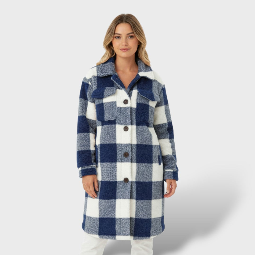 Abrigo Femenino Oversized Cálido Elegante, abrigo de invierno, vista lateral | Moda Acosta