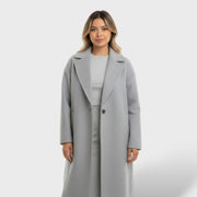 Abrigo Femenino Oversized Largo de Invierno, abrigo de invierno, detalle de tela | Moda Acosta