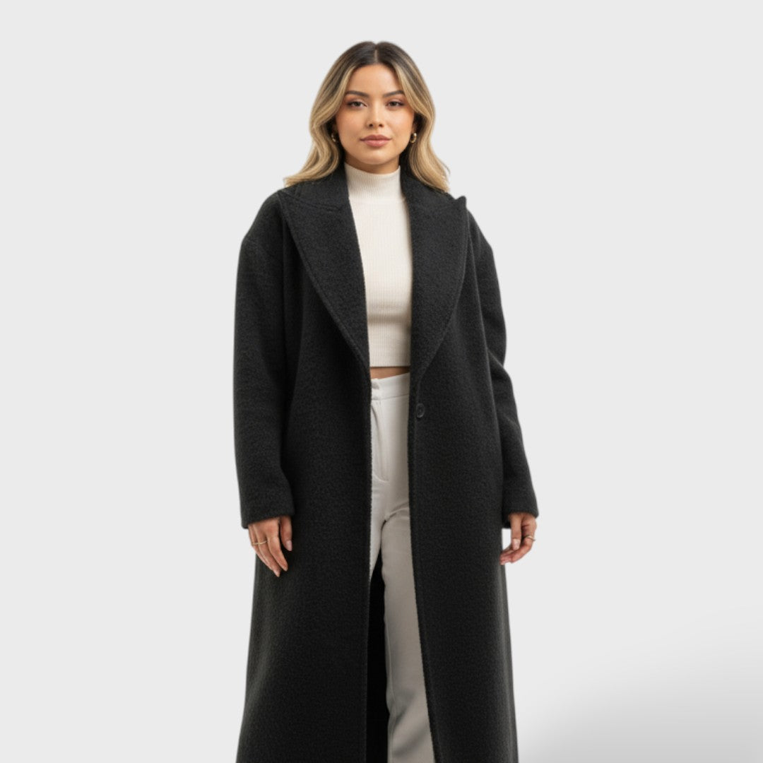 Abrigo Femenino Oversized Largo de Invierno, abrigo de invierno, vista frontal | Moda Acosta