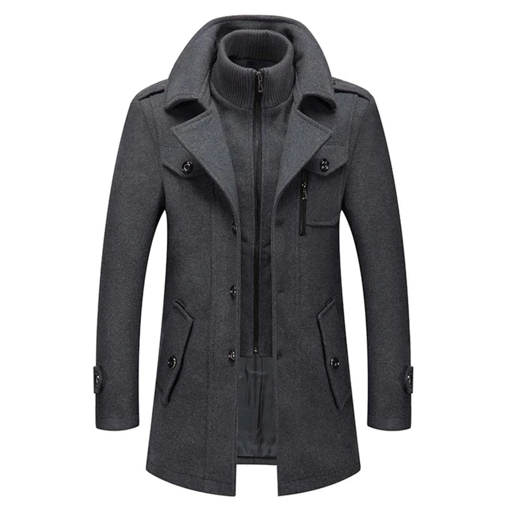 Celeste Silhouette, abrigo de invierno, primer plano | Moda Acosta