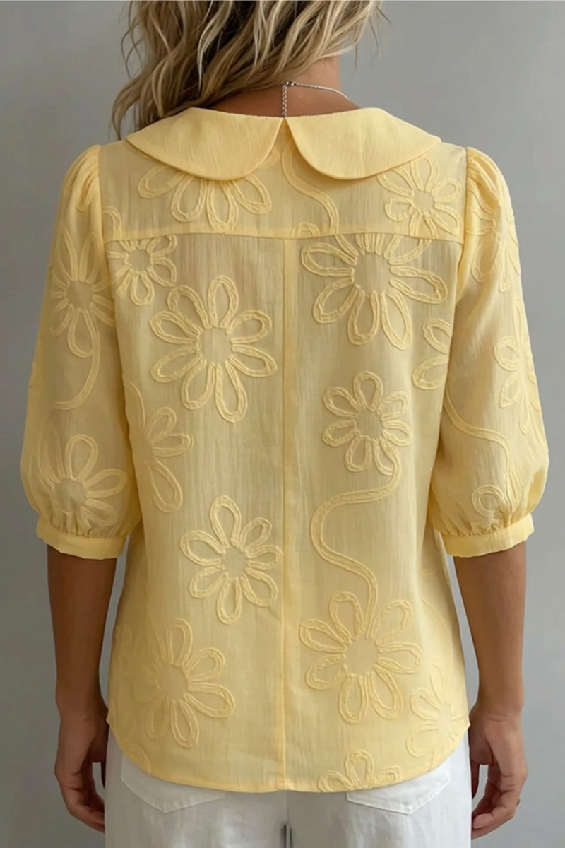 Elegante blusa floral, blusa elegante, vista trasera | Moda Acosta