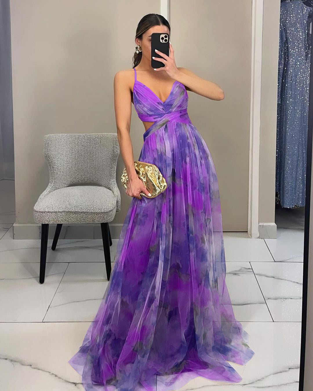 Vestido Alba Dorata – Collezione Venecia, vestido elegante, look completo | Moda Acosta