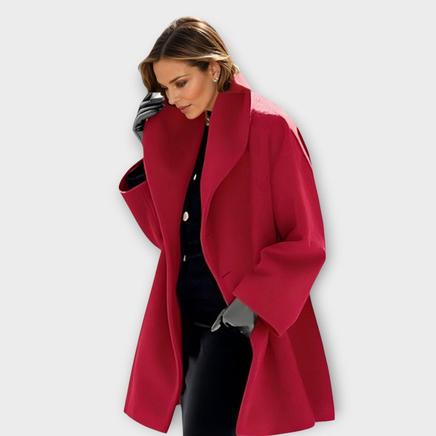 Martina | Abrigo de lana oversize para mujer, abrigo de invierno, vista lateral | Moda Acosta