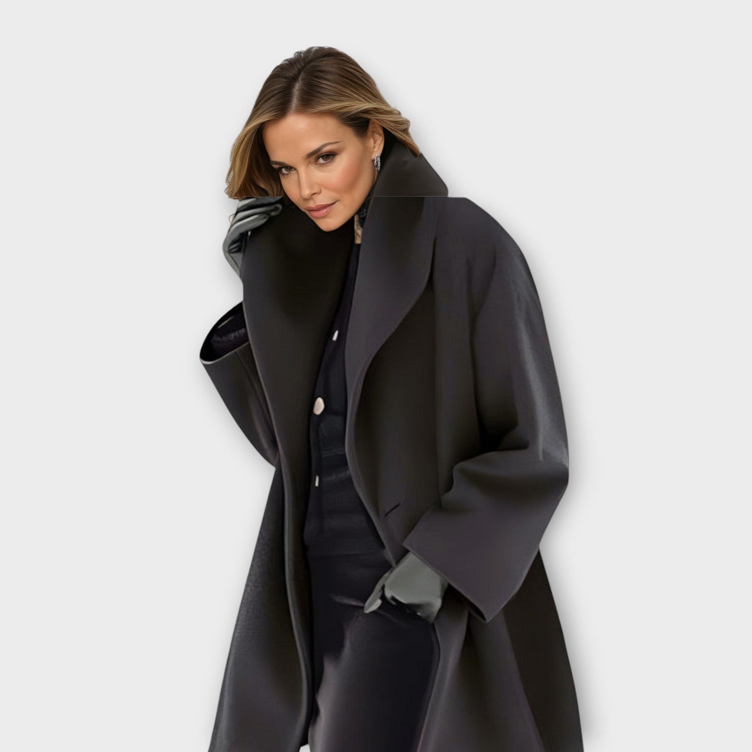 Martina | Abrigo de lana oversize para mujer, abrigo de invierno, vista trasera | Moda Acosta