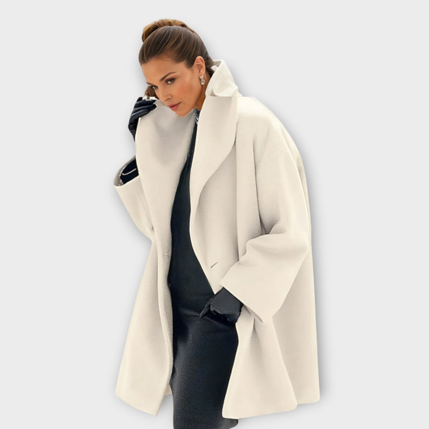 Martina | Abrigo de lana oversize para mujer, abrigo de invierno, primer plano | Moda Acosta