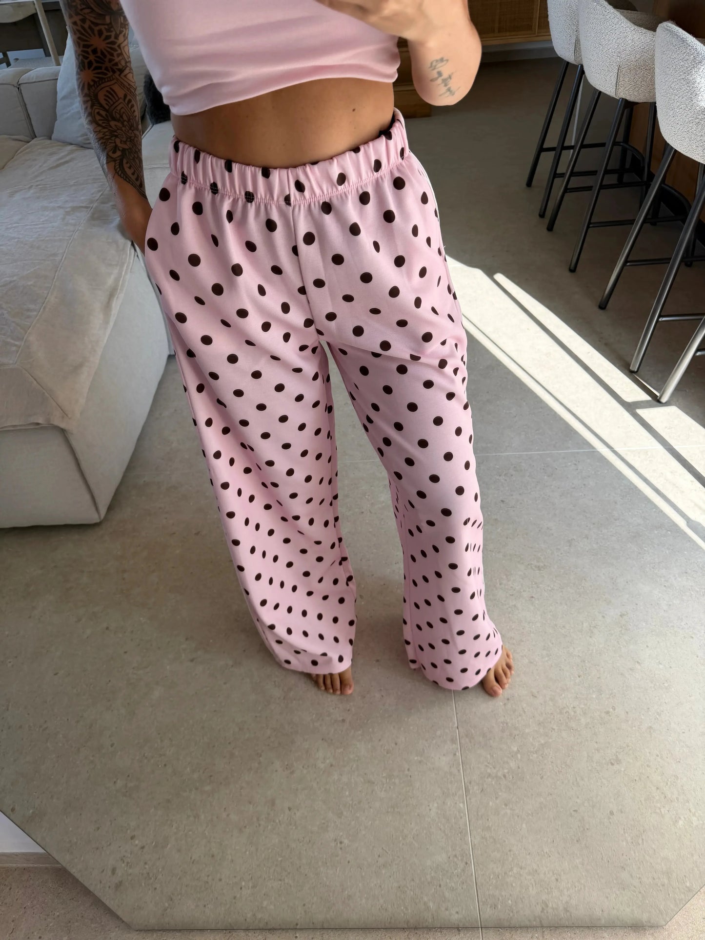 Jogginghose mit Punkten – Rosa