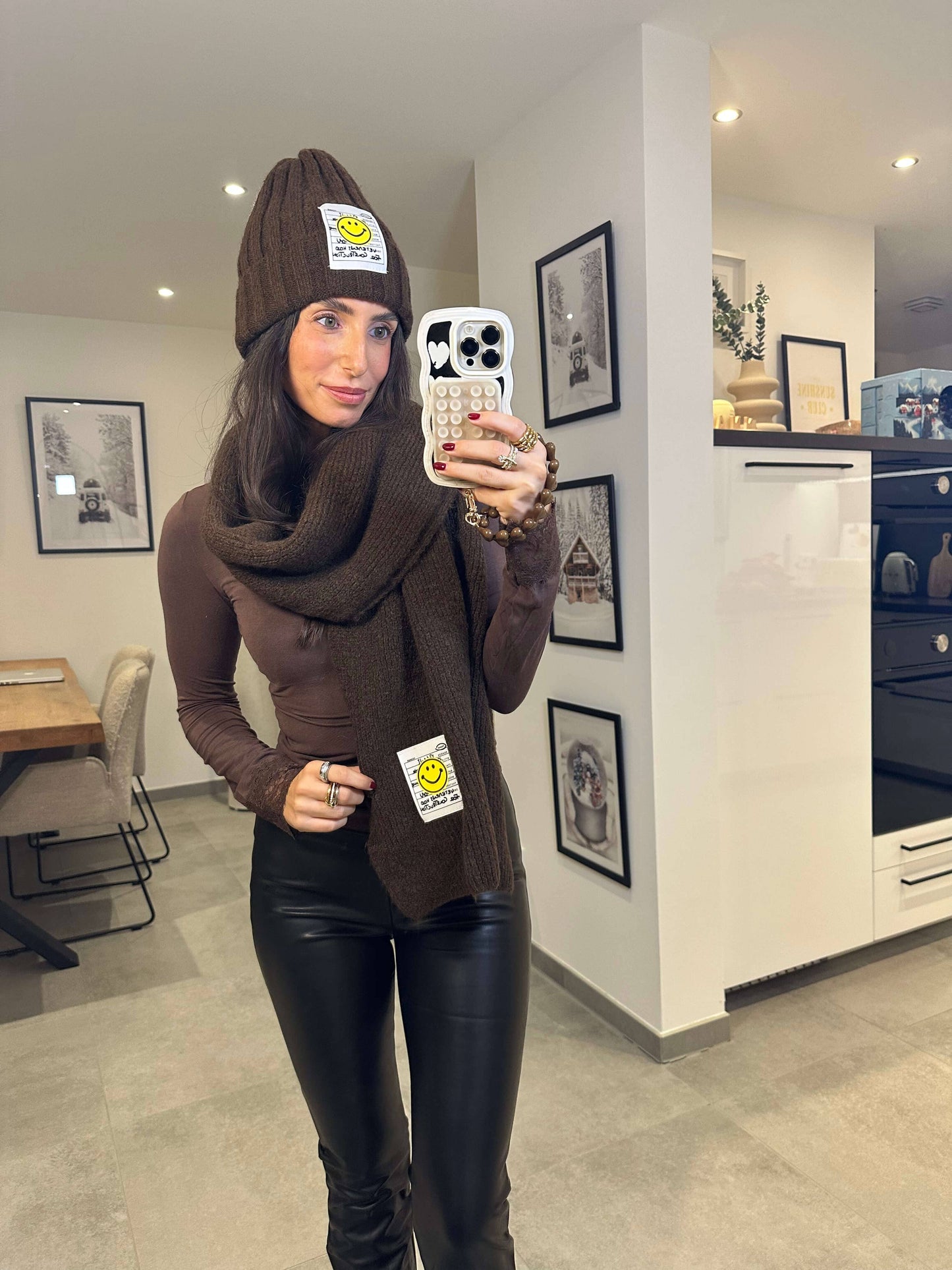 Leder-Leggings Schwarz