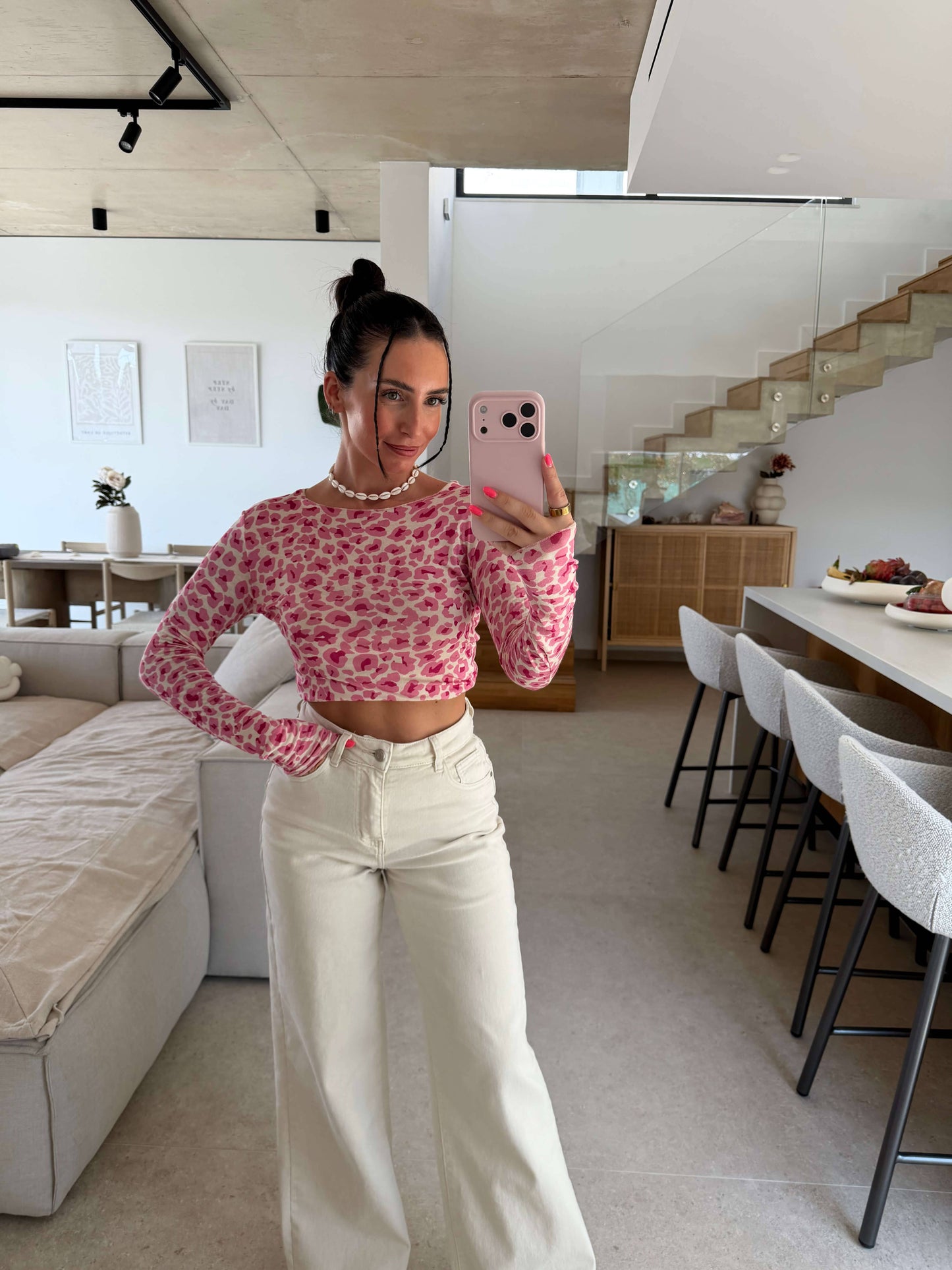 Leopard Longsleeve - Pink