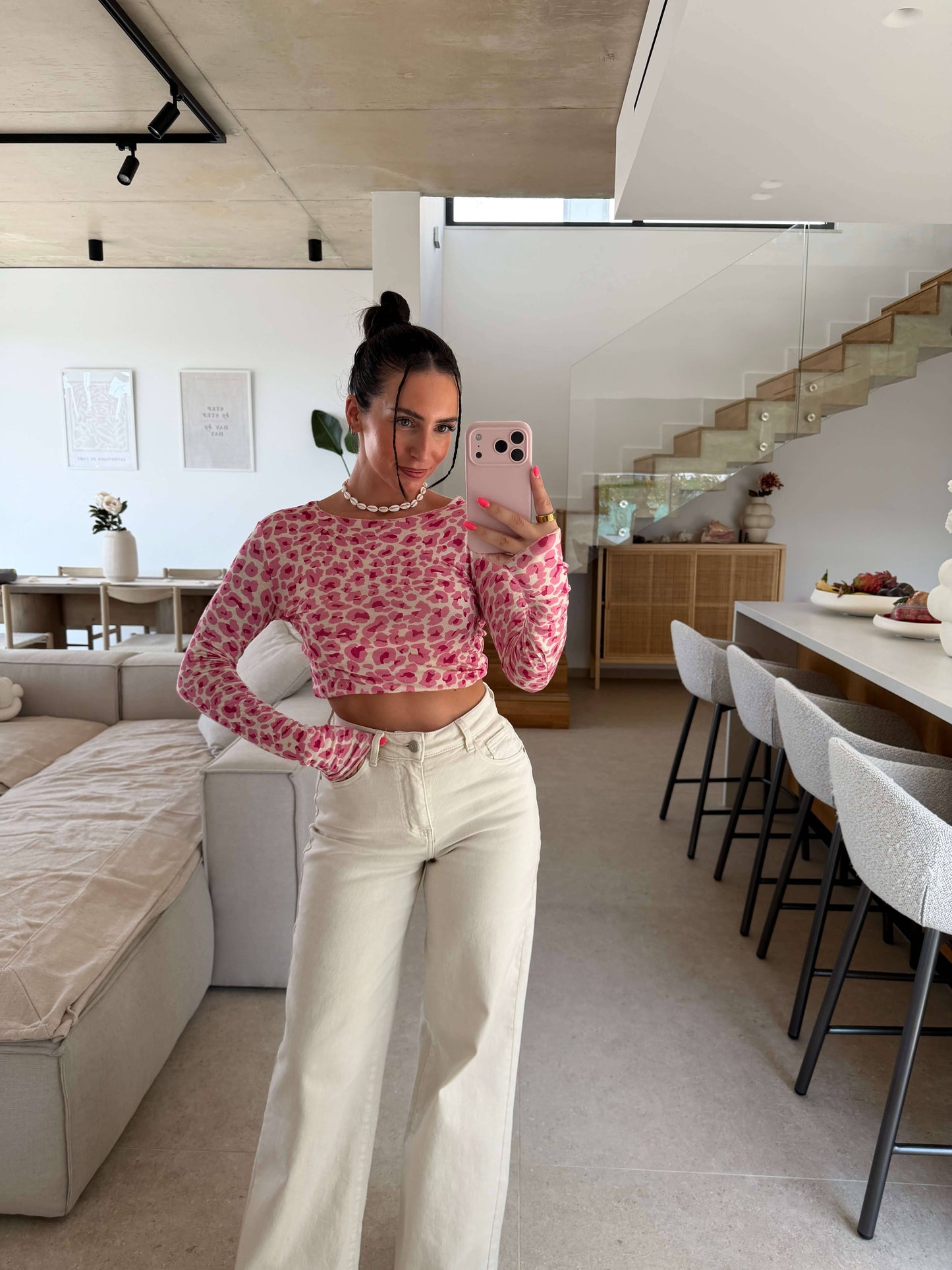 Leopard Longsleeve - Pink