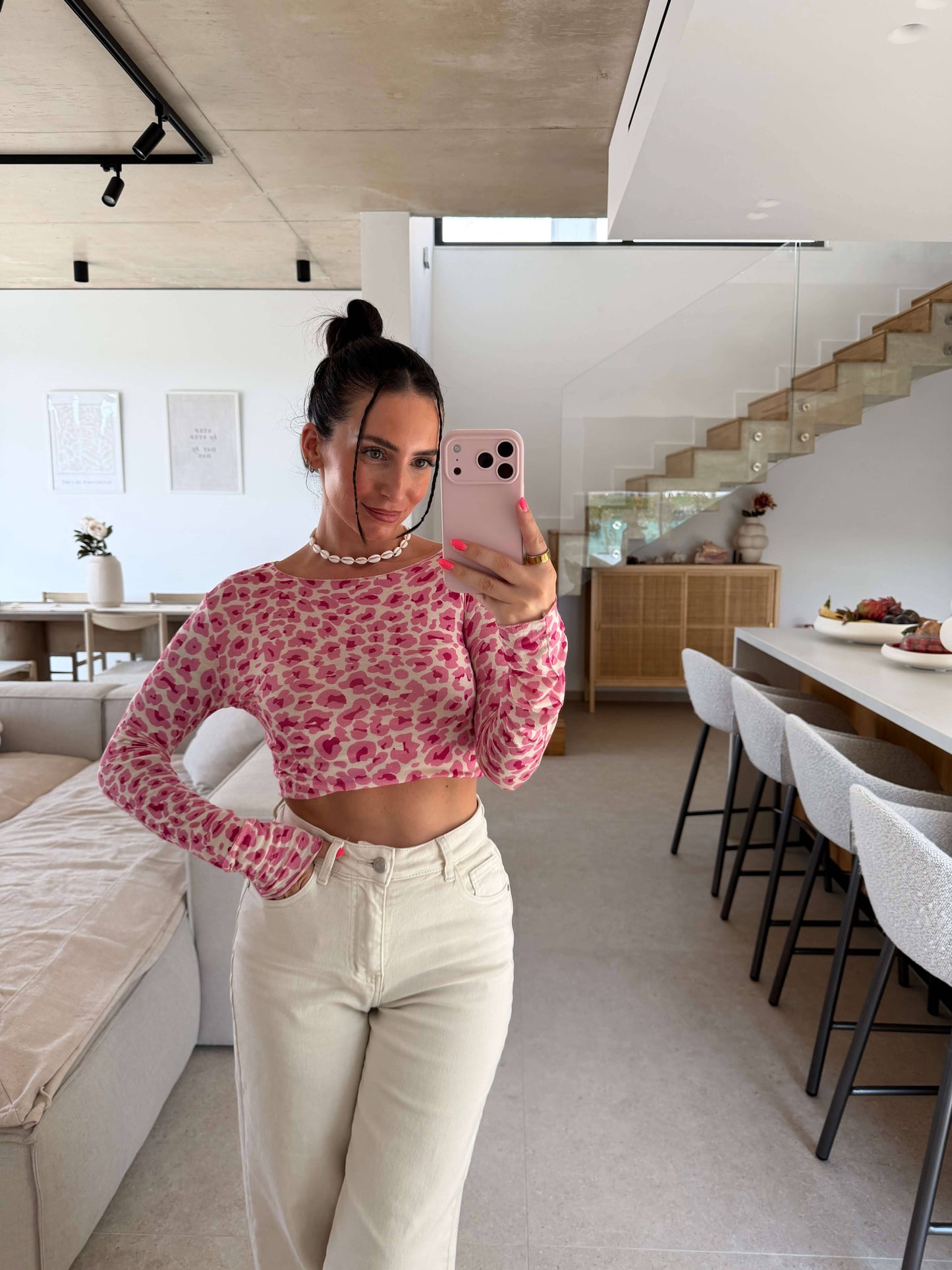 Leopard Longsleeve - Pink