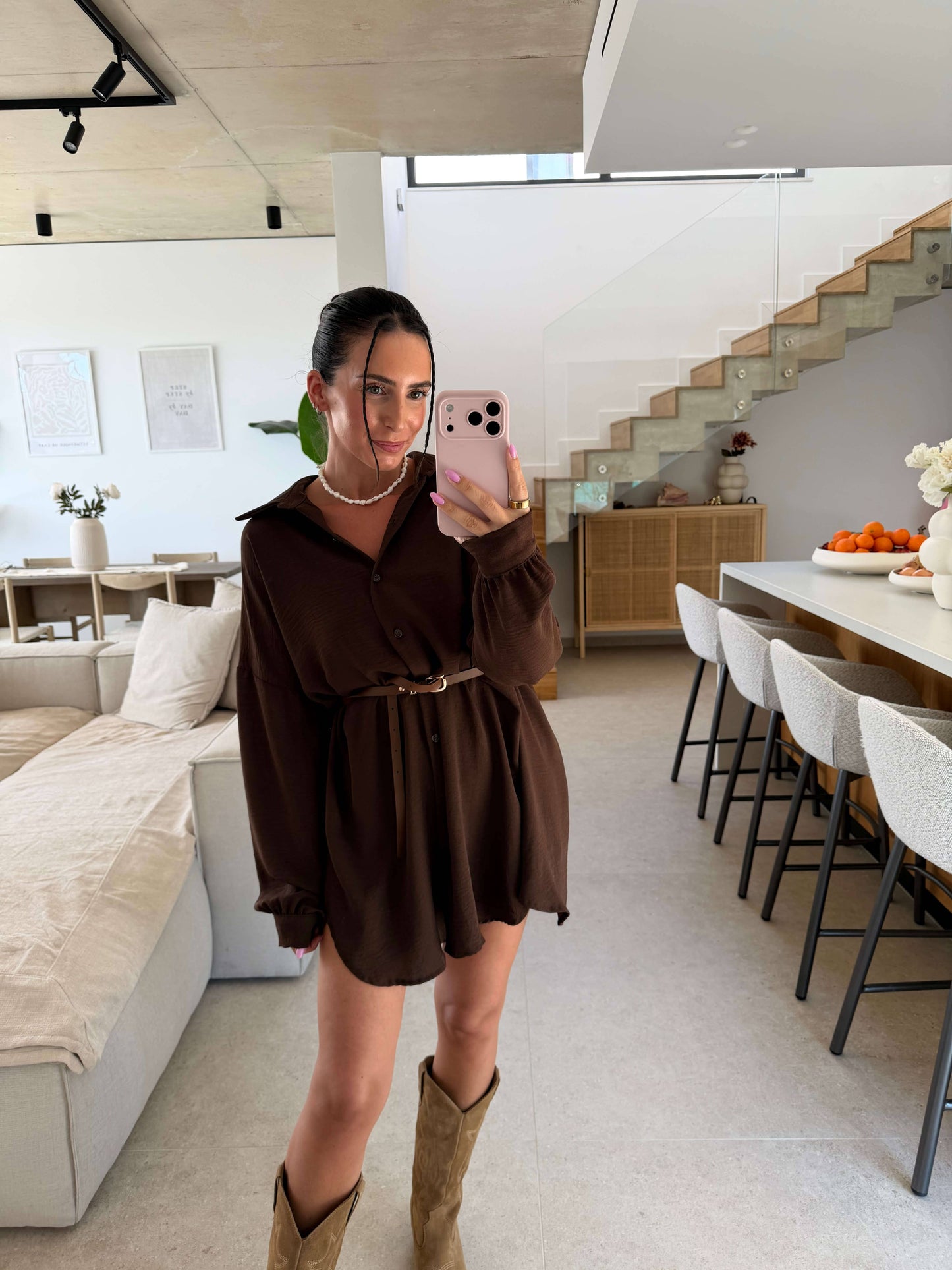 Long Bluse – Braun