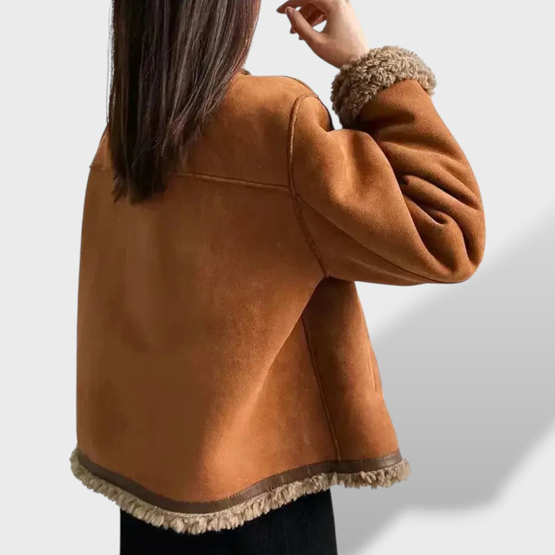 Lucía | Chaqueta lana mujer, abrigo de invierno, vista trasera | Moda Acosta