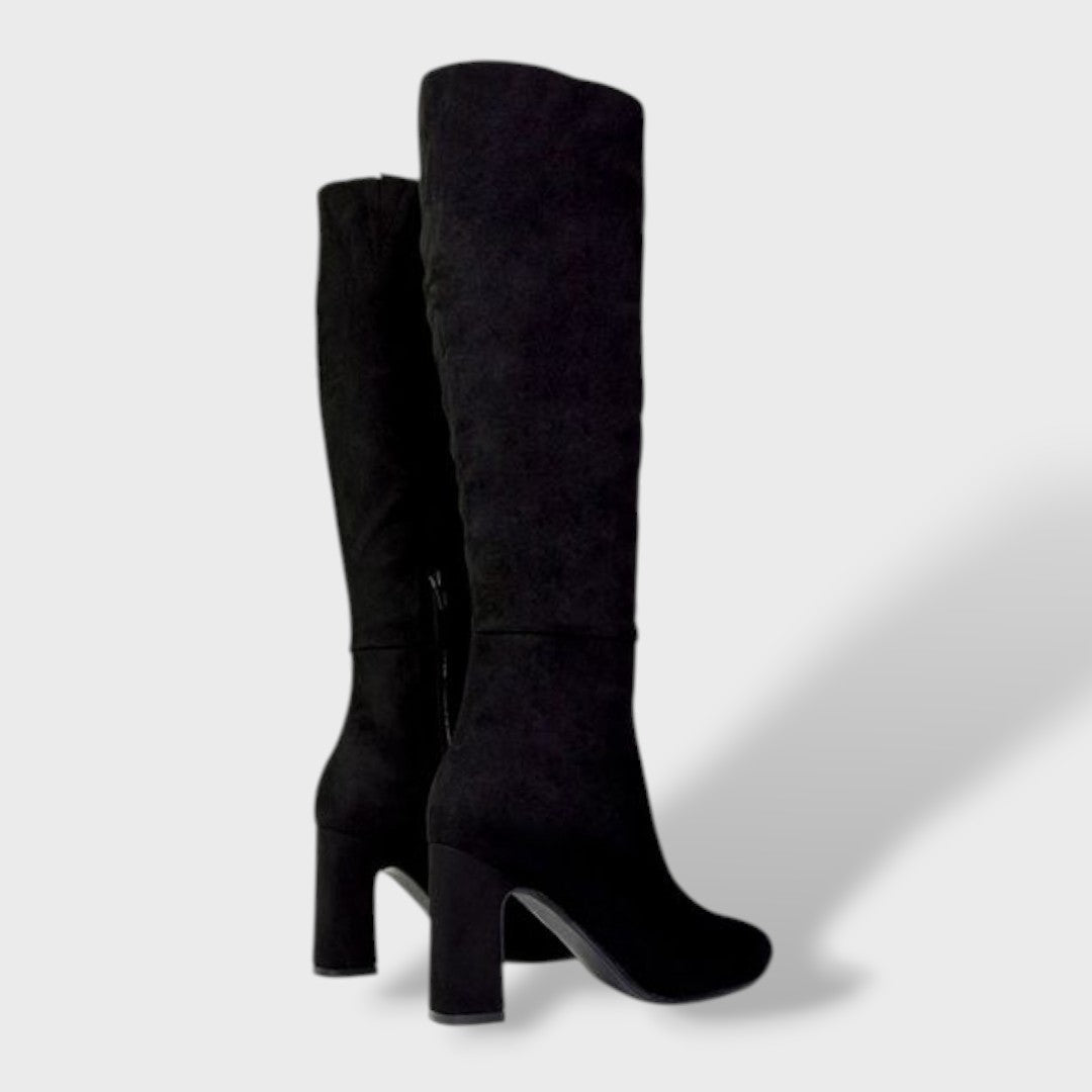 Botas Altas Mujer Tacón Ancho Elegantes, Tacones, estilo puesto | Moda Acosta