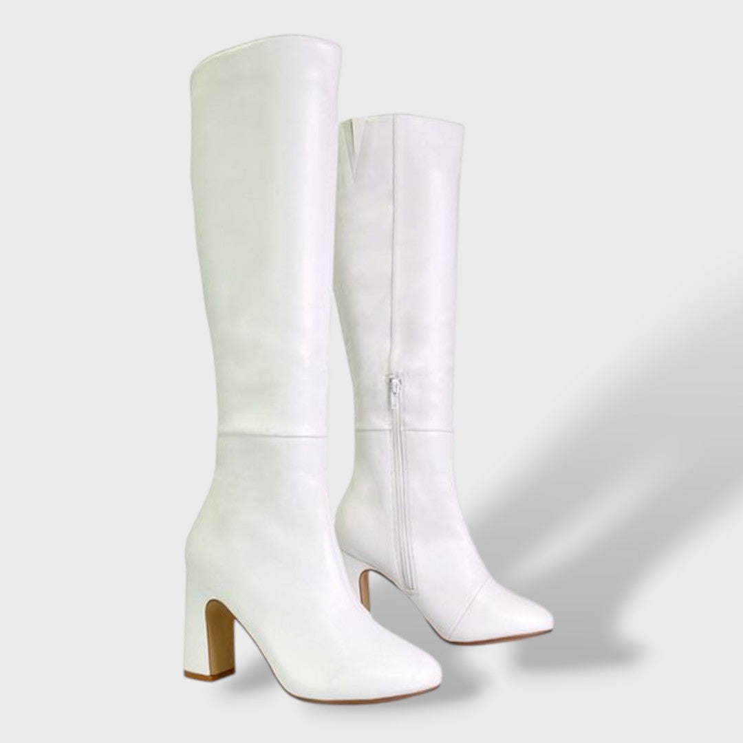 Botas Altas Mujer Tacón Ancho Elegantes, Tacones, vista lateral | Moda Acosta