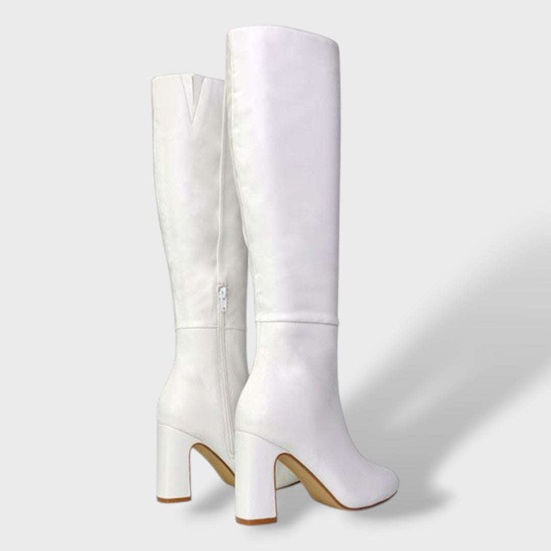 Botas Altas Mujer Tacón Ancho Elegantes, Tacones, combinación de outfit | Moda Acosta