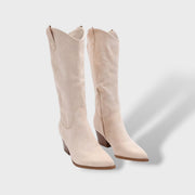 Botas Cowboy Mujer Media Caña Tacón Ancho Bordadas, Tacones, vista lateral | Moda Acosta