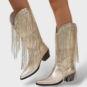 Botas Cowboy Mujer Vintage con Flecos, botas de moda, look completo | Moda Acosta