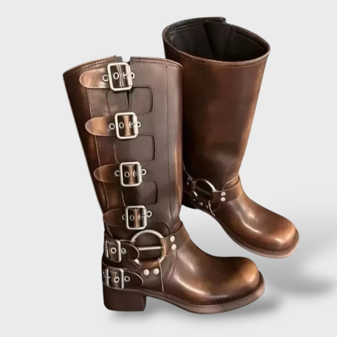 Botas Vintage de Cuero Mujer, botas de moda, vista frontal | Moda Acosta