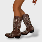 Botas Cowboy Mujer Bordadas Punta Fina, botas de moda, color disponible | Moda Acosta