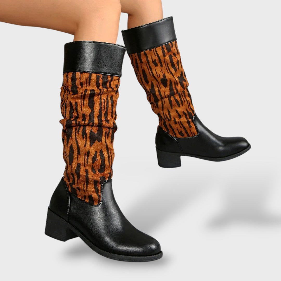Botas Mujer Largas Retro Tacón Grueso, Tacones, vista trasera | Moda Acosta