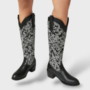 Botas Mujer Bordadas Tacón Cuadrado Elegantes, Tacones, estilo puesto | Moda Acosta