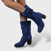 Botas Cowboy Mujer Tacón Alto Denim, Tacones, detalle de tela | Moda Acosta