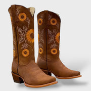 Botas Mujer Otoño Invierno Bordadas Tacón Grueso, Tacones, detalle de tela | Moda Acosta