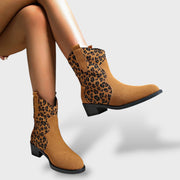 Botas Cowboy Mujer Leopardo Punta Fina Ante, botas de moda, color disponible | Moda Acosta