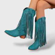 Botas Cowboy Mujer Vintage con Flecos, botas de moda, vista frontal | Moda Acosta
