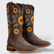 Botas Mujer Otoño Invierno Bordadas Tacón Grueso, Tacones, vista lateral | Moda Acosta