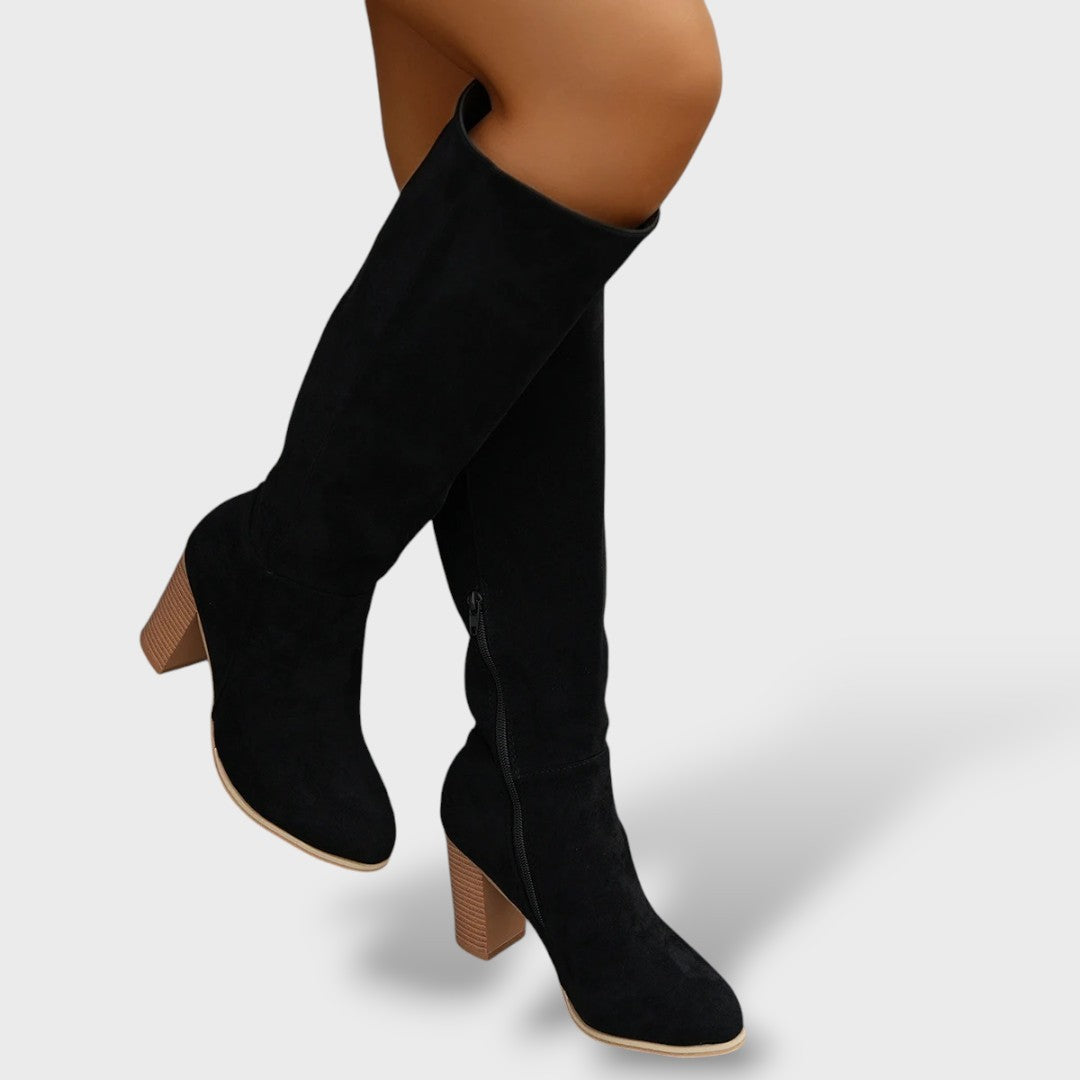 Botas Cowboy Mujer Ante Tacón Alto, Tacones, vista lateral | Moda Acosta