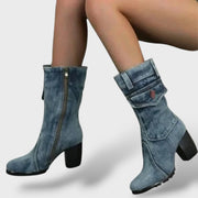 Botas Cowboy Mujer Tacón Alto Denim, Tacones, vista trasera | Moda Acosta